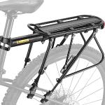 West Biking Porte-bagages de vélo VTT - Charge 140 kg stable VTT Porte-bagages réglable Porte-bagages à fermeture rapide Porte-bagages vélo avec réflecteur Accessoires de vélo