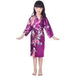 Peignoirs violet clair à fleurs en satin lavable à la main Taille 9 ans look asiatique pour fille de la boutique en ligne Amazon.fr 