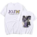 westtrend Anime JoJo's Bizarre Adventure T-Shirt personnalité Bandes dessinées Harajuku Pull à Manches Courtes Hauts de Mode Kujo Jotaro Sweat pour Hommes Femmes