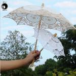 Parapluies de mariage beiges en dentelle look fashion pour femme 
