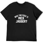 Who The Fuk is Mick Jagger Distressed Graphic Printed T-Shirt for Fashion Tee Mens S