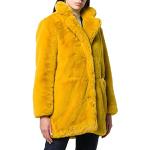 Manteaux en laine d'automne jaunes en fausse fourrure Taille M look fashion pour femme 