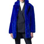 Manteaux en laine d'automne bleus en fausse fourrure Taille 3 XL look fashion pour femme 