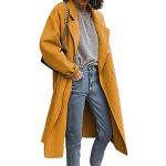 Coupe-vents d'automne jaunes en laine coupe-vents Taille XL look fashion pour femme 