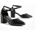 Escarpins à talon droit Boohoo noirs en cuir synthétique à talons carrés pour pieds larges Pointure 39 pour femme 