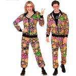 Vestes de survêtement multicolores à motif fleurs Taille L look hippie 