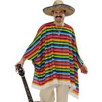 Ponchos mexicains Widmann multicolores à rayures à franges Tailles uniques 
