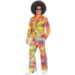 Déguisements des années 70 Widmann multicolores à motif fleurs Taille S look hippie 