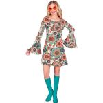 Déguisements des années 70 Widmann multicolores à motif fleurs Taille XL look hippie 