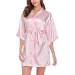 Peignoirs de bain de demoiselle d'honneur roses en satin Taille XL look fashion pour femme en promo 