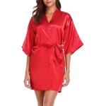Peignoirs de bain rouges en satin Taille S look fashion pour femme en promo 