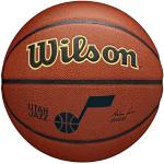 Wilson Ballon de Basket, NBA Team Alliance, Utah Jazz, Extérieur et Hall de Sport, Revêtement PureFeel, Taille : 7, Brun
