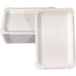 Wimex Lot de 100 assiettes plates carrées en carton - Blanc - 13 x 20 cm.