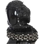 Écharpes capuches de créateur Dolce & Gabbana Dolce noires en laine à paillettes Tailles uniques en promo 