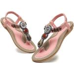 Sandales plates roses à strass à bouts ouverts Pointure 41 look fashion pour femme 