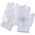 Paires de gants de ski blanches en caoutchouc à strass respirantes look fashion pour fille de la boutique en ligne Amazon.fr 