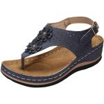 Sandales à talons bleus foncé en cuir à strass Pointure 42 avec un talon entre 3 et 5cm look fashion pour femme 