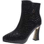 Moon boots noires en cuir à motif serpents à talons carrés à fermetures éclair Pointure 38 look casual pour femme 