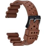 Bracelets de montre marron imperméables look fashion en silicone pour homme 