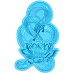 Moules en silicone bleus en silicone à paillettes à motif serpents 
