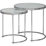 Tables rondes argentées en verre modernes 