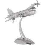 WOHNLING wl1.653 Avion hélice Design décoratif Sculpture en métal en Aluminium 42 x 30 x 30 cm Argent