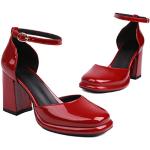 Sandales à talons rouges en caoutchouc Pointure 48 look fashion pour femme 