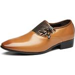 Chaussures oxford de mariage jaunes en cuir respirantes à lacets Pointure 42 classiques pour homme 