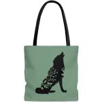 Tote bags noirs all Over en polyester à motif loups 