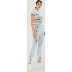 Wolford - Shaping Stripes Crop Top, Femme, white/blue lurex/black, Taille: XS