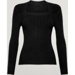 Pulls Wolford noirs en laine à mailles à manches longues à col carré Taille XS look casual pour femme 