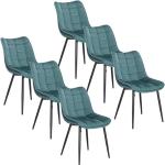 Chaises design vertes en velours en lot de 6 modernes 