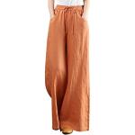 Pantalons de Golf Clode orange en cuir imperméables Taille XXL plus size look fashion pour femme 