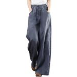 Pantalons de costume Clode gris camouflage en lin à motif moto stretch Taille L plus size look fashion pour femme 