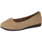 Women's Comfortable Breathable Slip on Arch Support Non-Slip Casual Shoes,Fashion Mesh Soft-Soled Loafers (Khaki,40 EU)