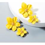 Boucles d'oreilles pendantes jaunes en fer style bohème pour femme 