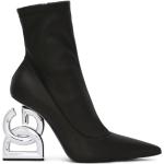 Bottines de créateur Dolce & Gabbana Dolce noires en cuir à bouts pointus Pointure 40 look fashion pour femme 