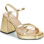 Sandales Wonders dorées en cuir en cuir Pointure 40 pour femme en promo 