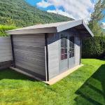Abris de jardin gris foncé en aluminium en bois de 10 à 15m² 