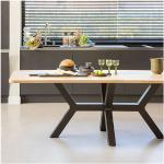 Tables de salle à manger design Woood marron en métal éco-responsable industrielles 