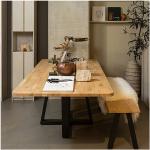 Tables de salle à manger design Woood marron en métal 
