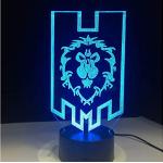 World Of Warcraft 3D Led Lampe L'Alliance Tribal Signes Télécommande Tactile Contrôle Night Light Usb Décoratif Lampe De Table Cadeau De L'Ami