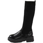 Sandales compensées noires en velours à bouts ouverts à lacets Pointure 39 plus size look gothique pour femme 