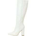 Sandales compensées blanches en velours à bouts ouverts à lacets Pointure 38 plus size look sexy pour femme 
