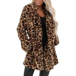 Manteaux en laine marron à effet léopard en organza à motif Afrique Taille S style ethnique pour femme 