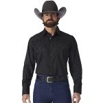 Chemises Wrangler noires à rayures à manches longues à manches longues Taille XL classiques pour homme 