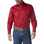 Chemises de western Wrangler rouges en coton Taille XL classiques pour homme 