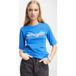 T-shirts à imprimés Wrangler bleus à logo à manches courtes Taille XXL classiques pour femme 