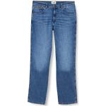 Jeans droits Wrangler Texas en denim délavés stretch W36 classiques pour homme en promo 