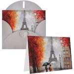 Cartes d'anniversaire grises en papier Tour Eiffel 